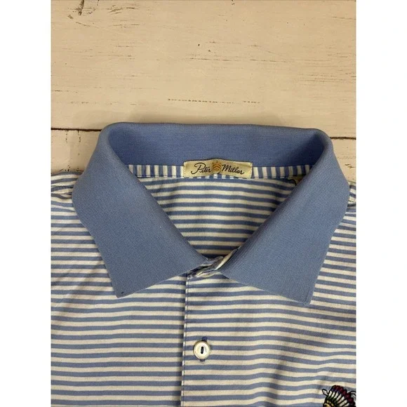 Peter Millar Cotton Polo Shirt Large Shinnecock Hills Golf Club Polo